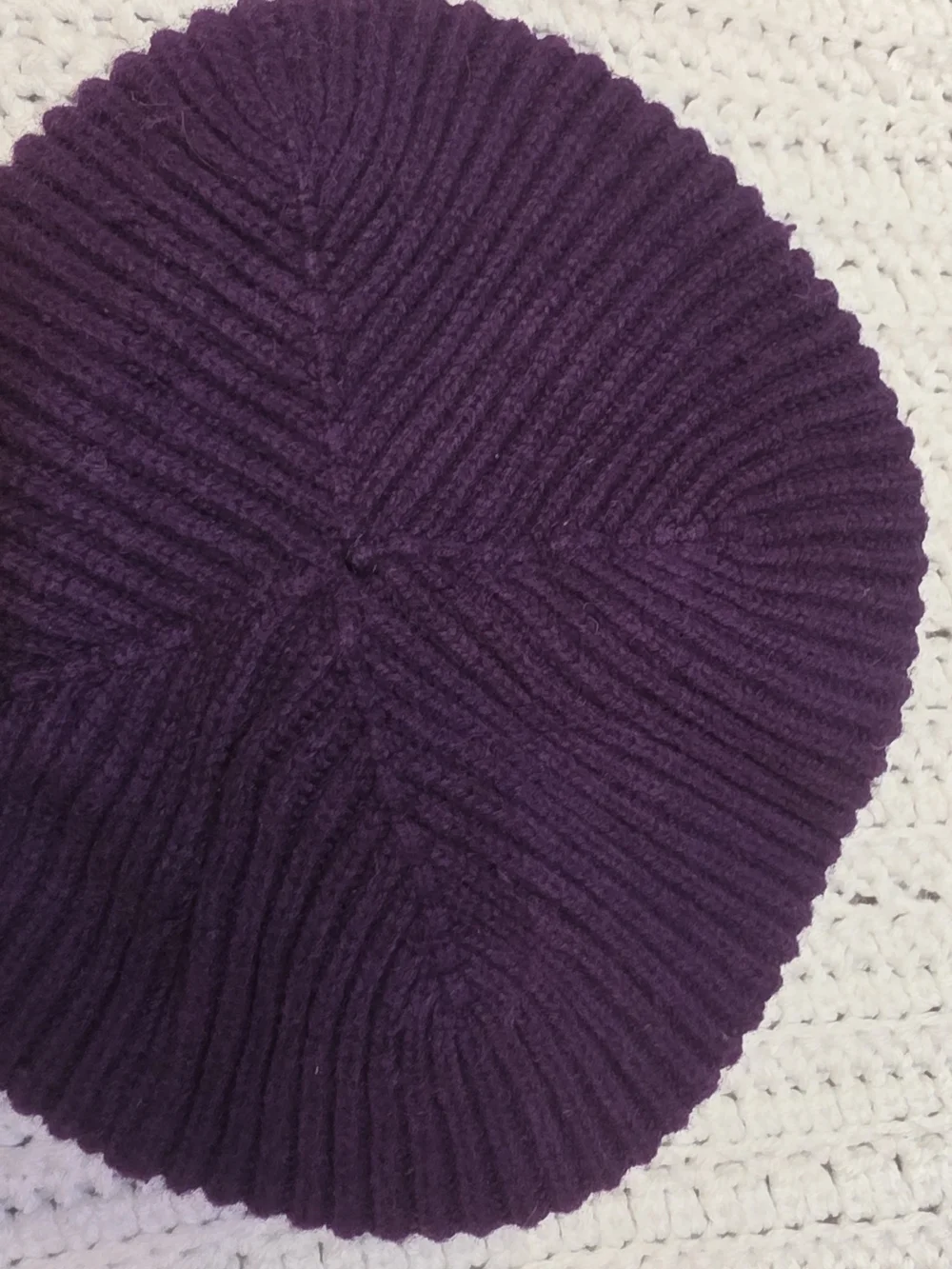 Janie and Jack Plum Ribbed Knit Beret